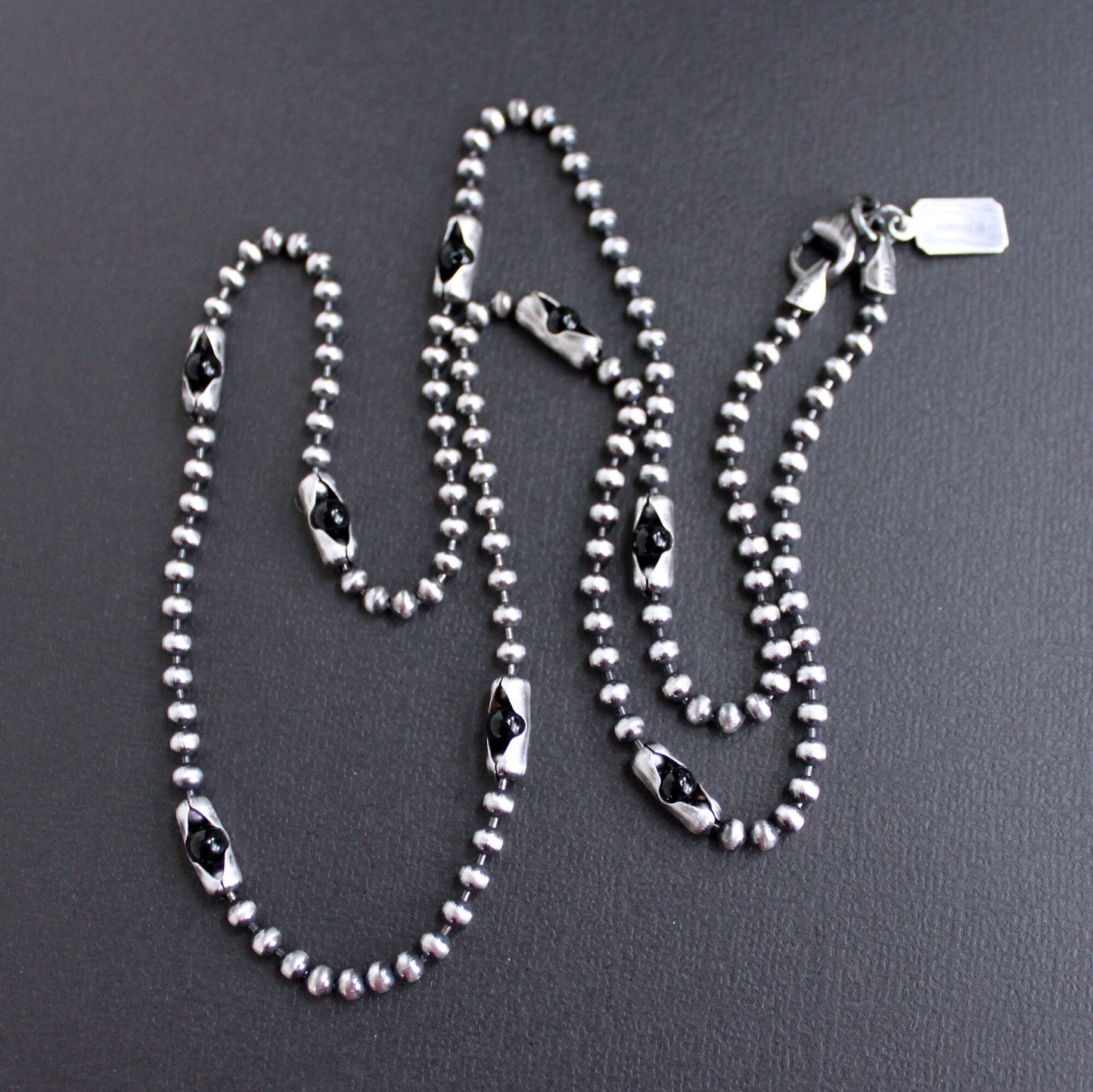 men's onyx bead necklace