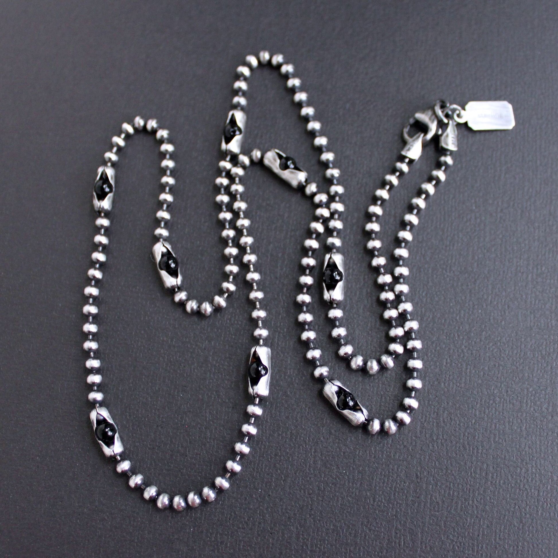 men's onyx bead necklace