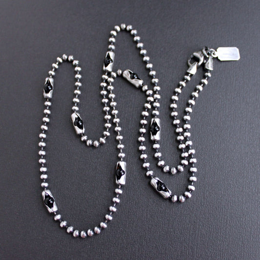 men's onyx bead necklace