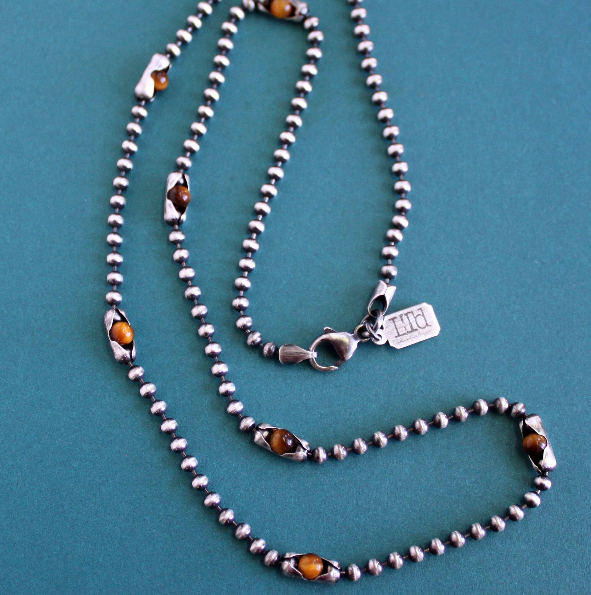 men's silver ball chain necklace