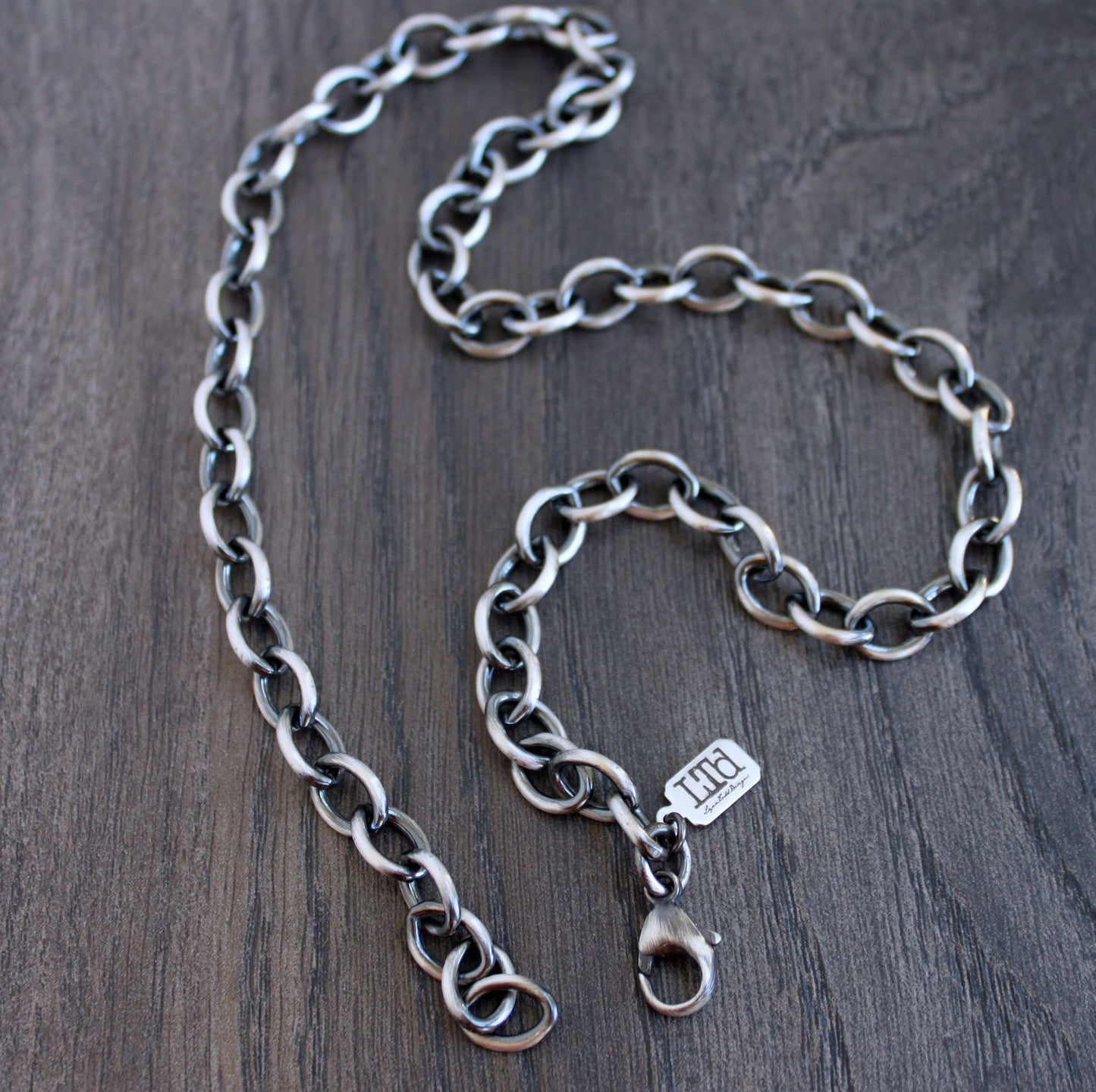 extra large silver cable chain necklace