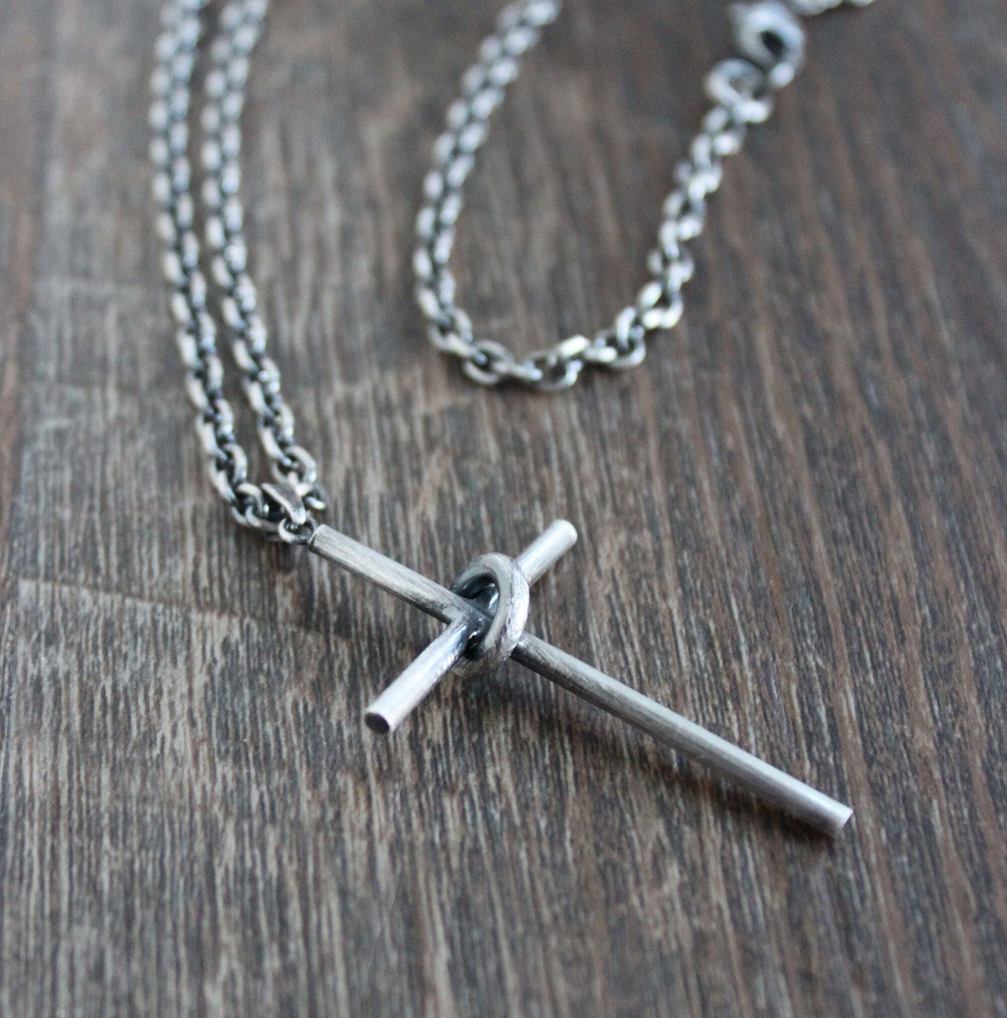 Silver Cross Pendant with Hoop