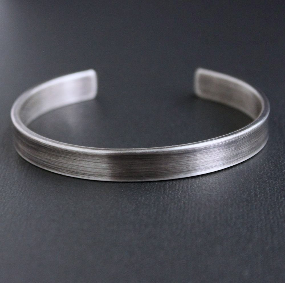 men's heavy sterling silver cuff bracelet