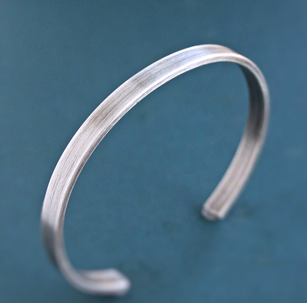 men's oxidized sterling silver cuff