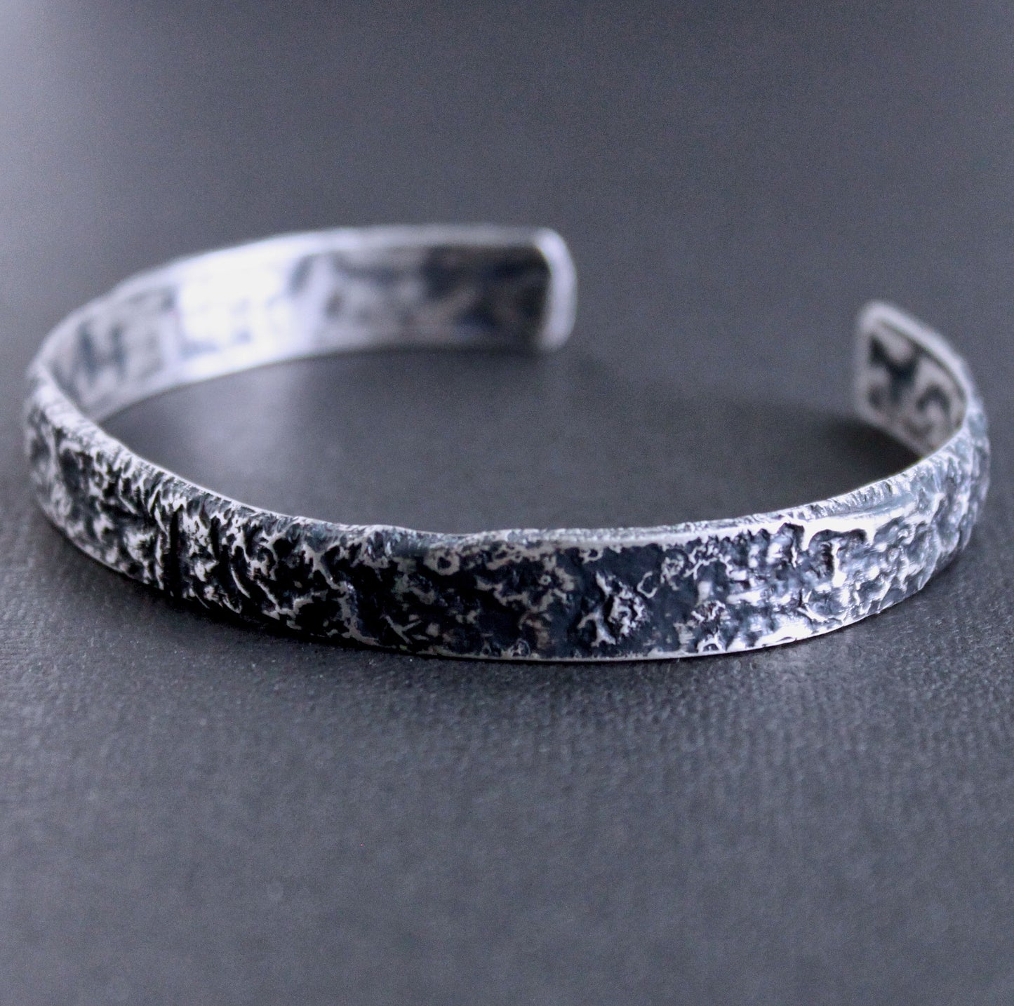 men's reticulated silver cuff bracelet