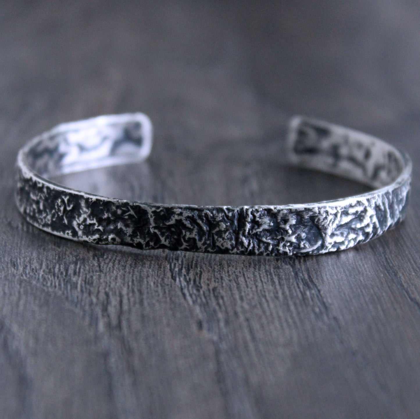 men's oxidized silver cuff bracelet