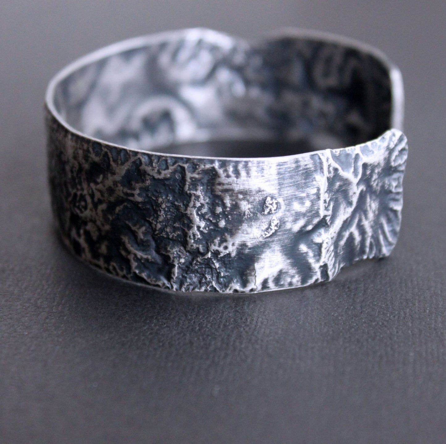 men's rustic silver cuff bracelet