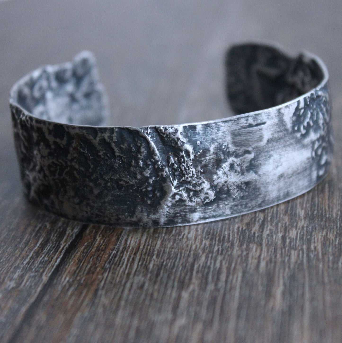 men's wide silver cuff bracelet