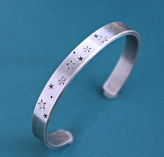 men's silver star cuff bracelet