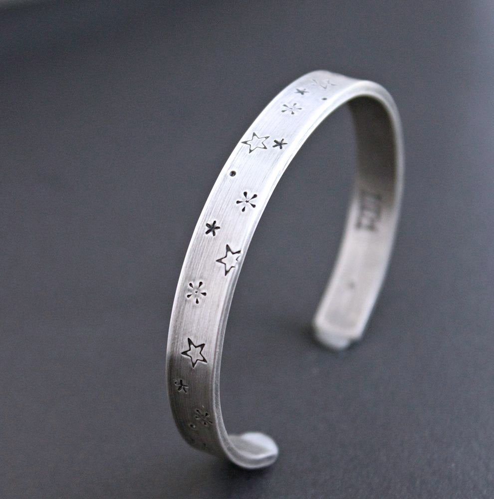 sterling silver star cuff bracelet