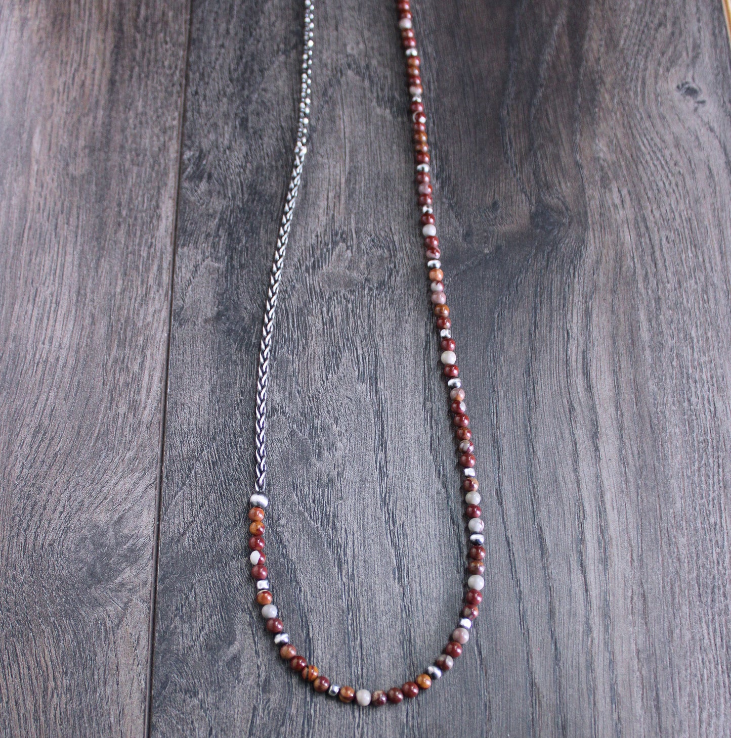 Picture Jasper Bead Necklace