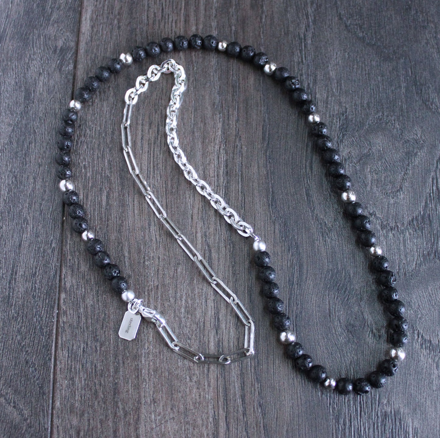 men's lava bead necklace