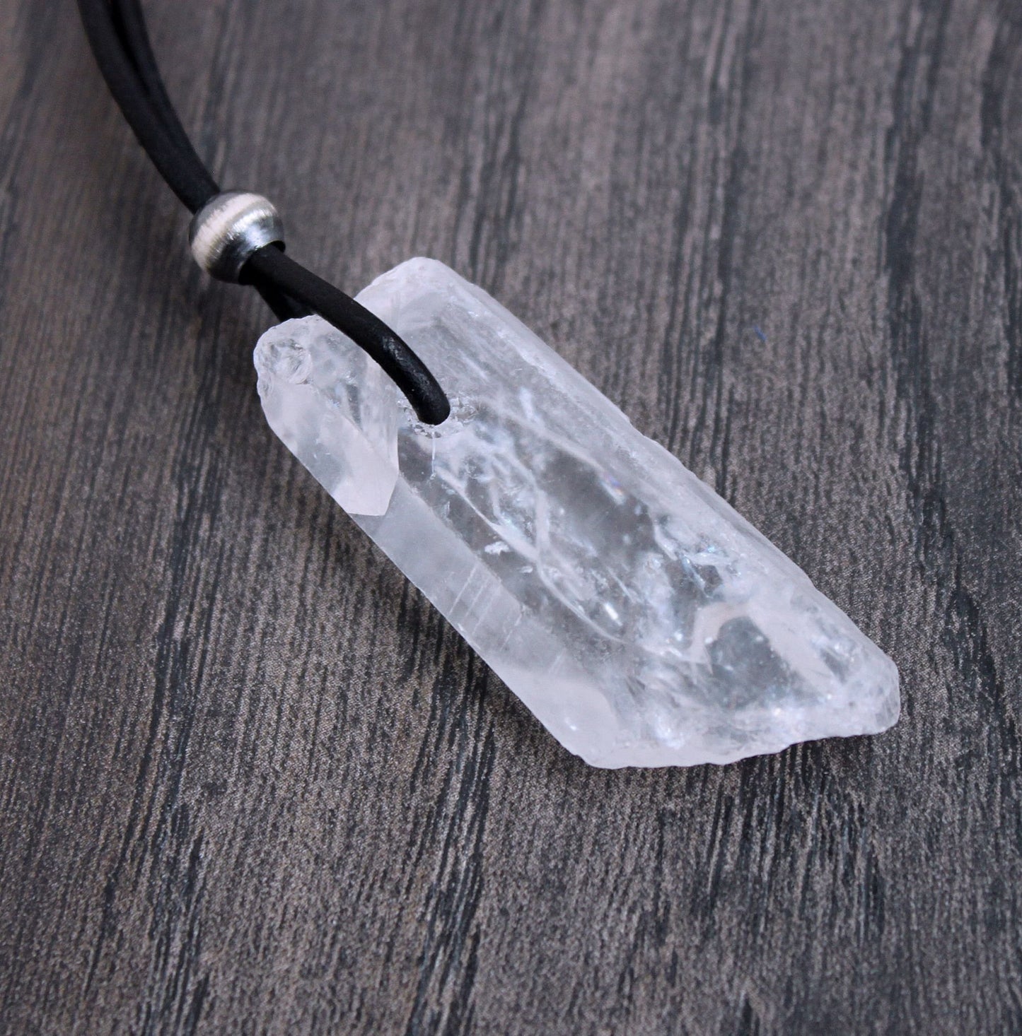 large crystal quartz necklace
