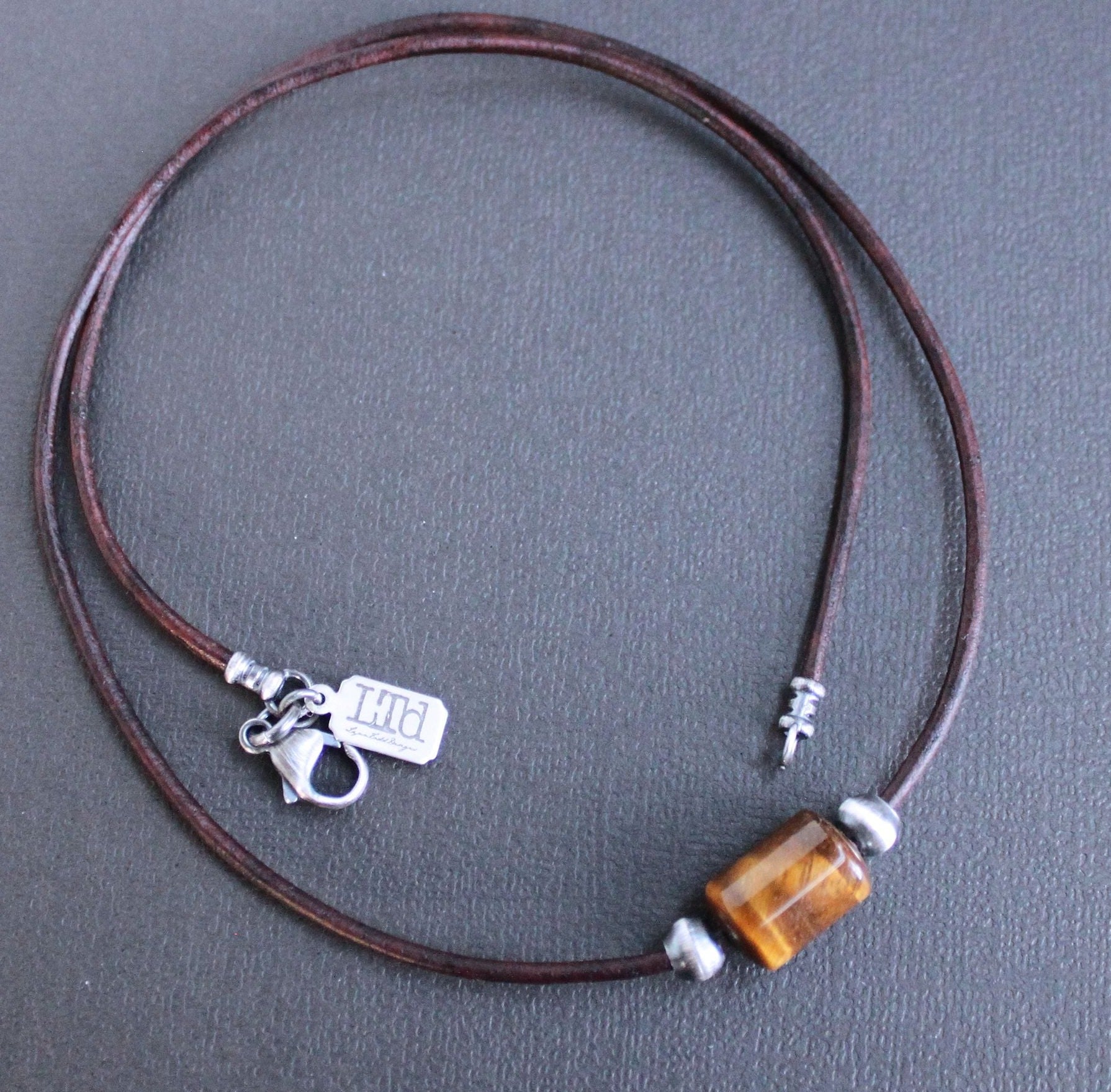 Tigers Eye Necklace for Her, Tigers Eye Pendant Copper Necklace for Men 