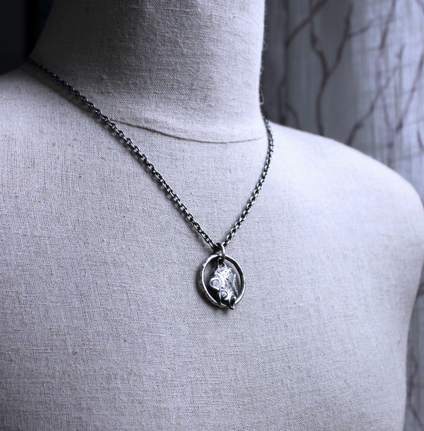 Men's Abstract Silver Pendant Necklace