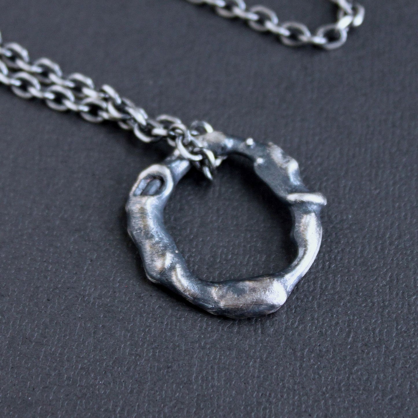 Men's Abstract Silver Pendant Necklace