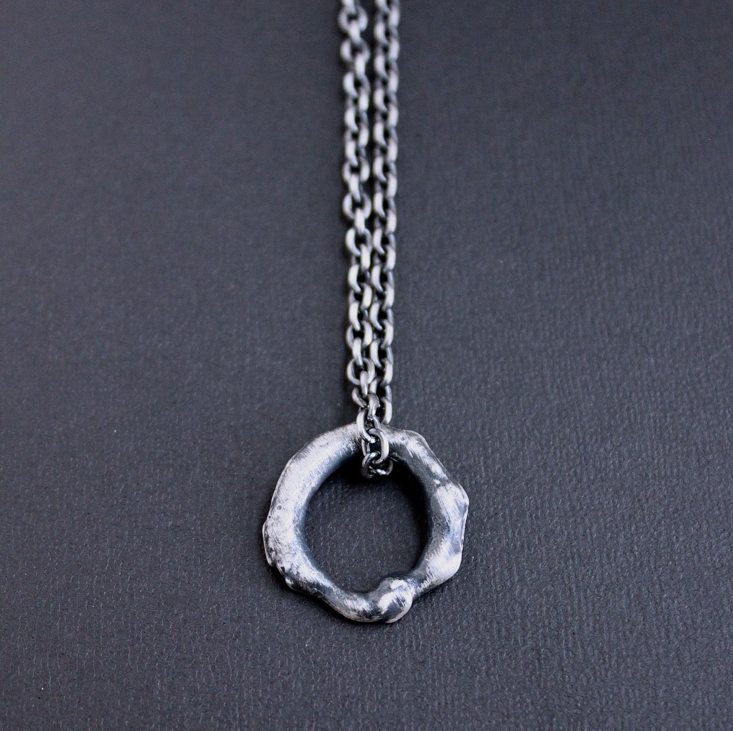 Abstract Silver Pendant Necklace