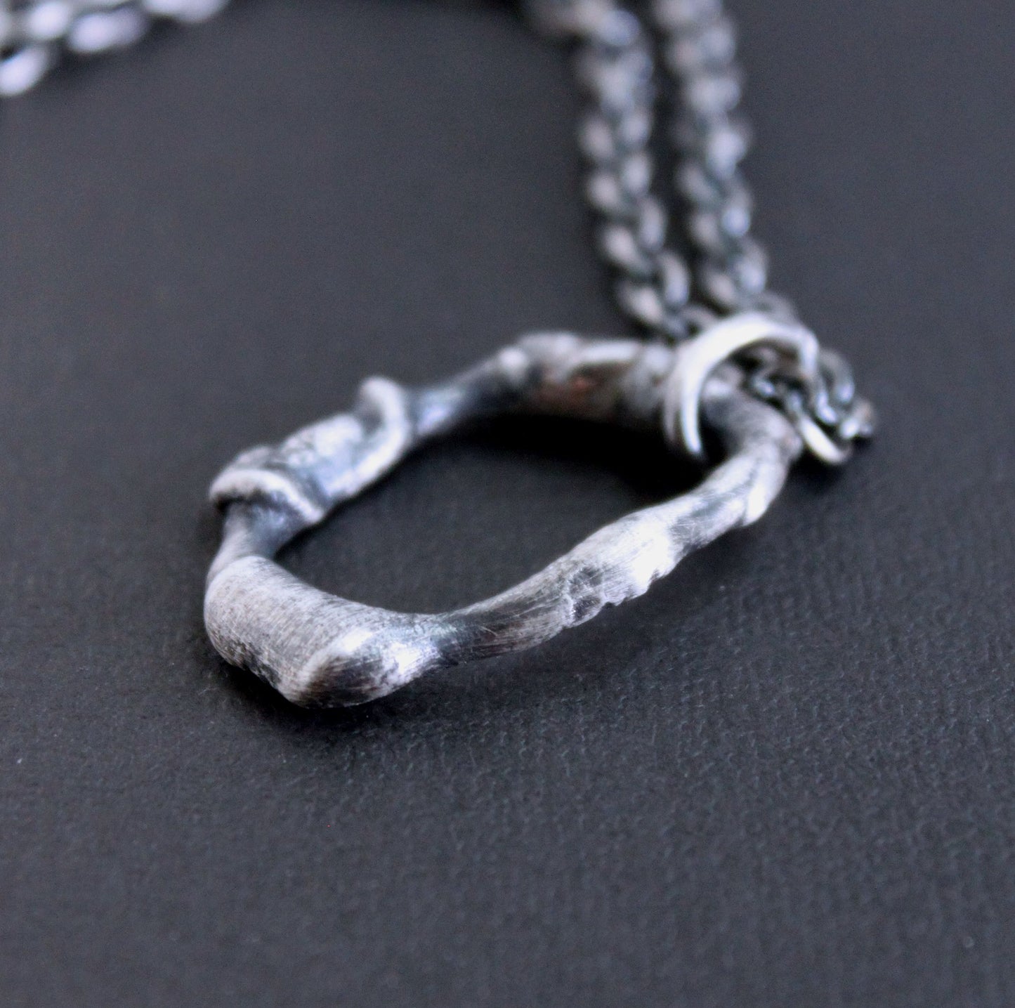 Men's Organic Silver Hoop Pendant