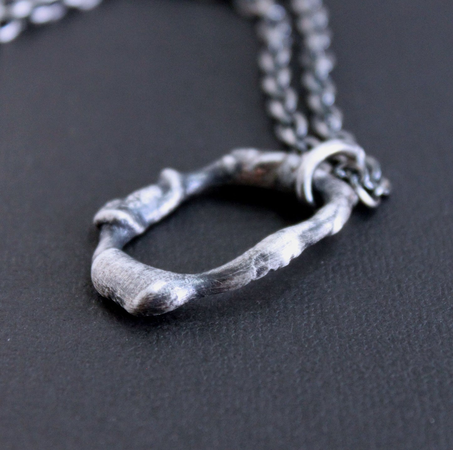 Men's Organic Silver Hoop Pendant