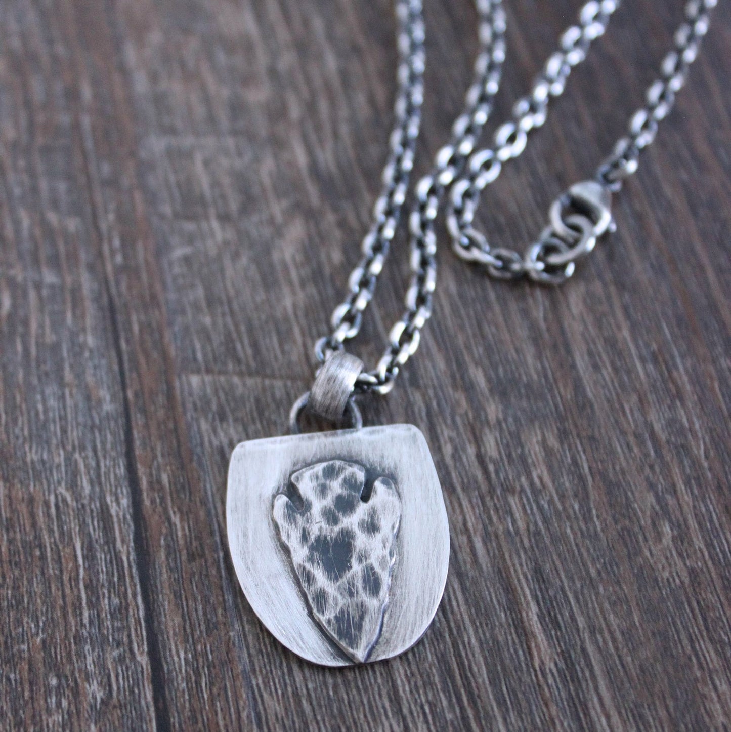 men's silver arrowhead pendant