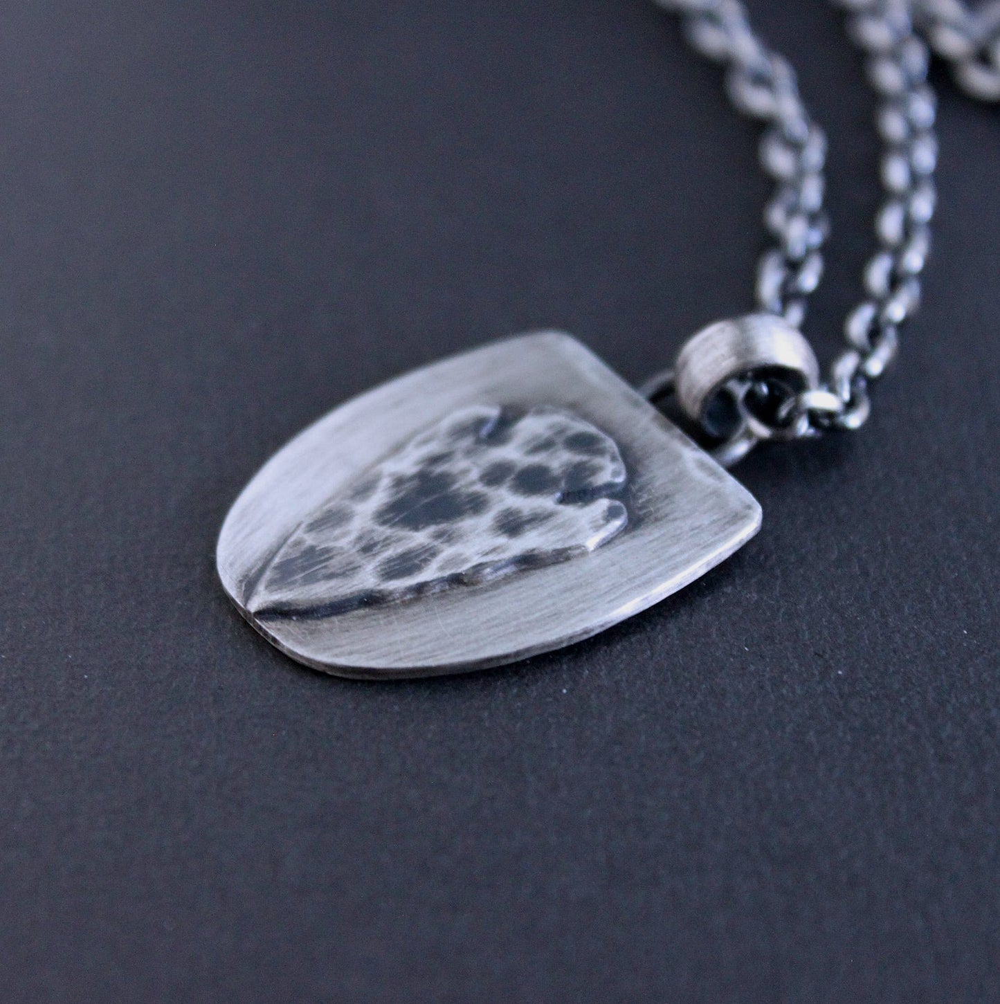 men's rustic hammered arrowhead pendant