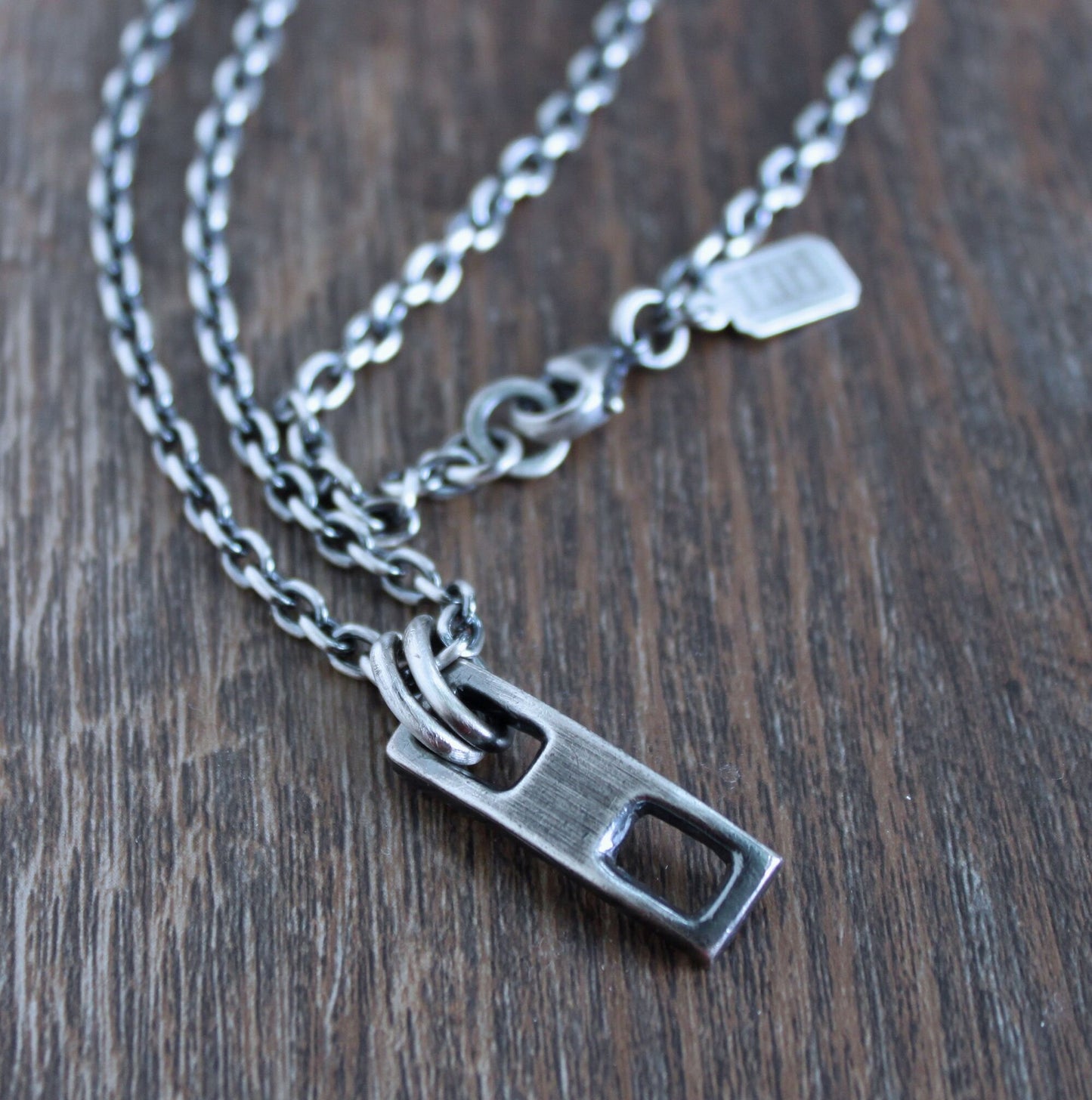 men's oxidized sterling silver pendant necklace