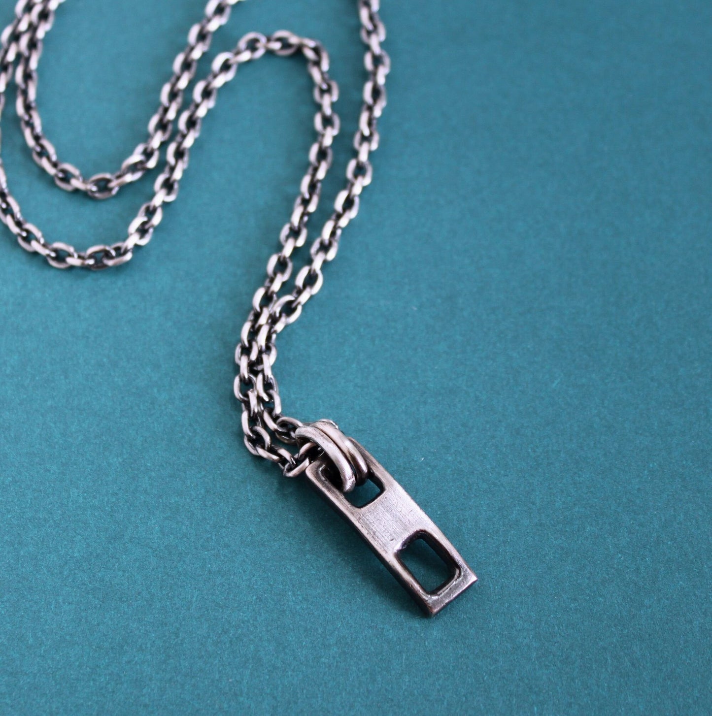 men's rustic sterling silver pendant necklace