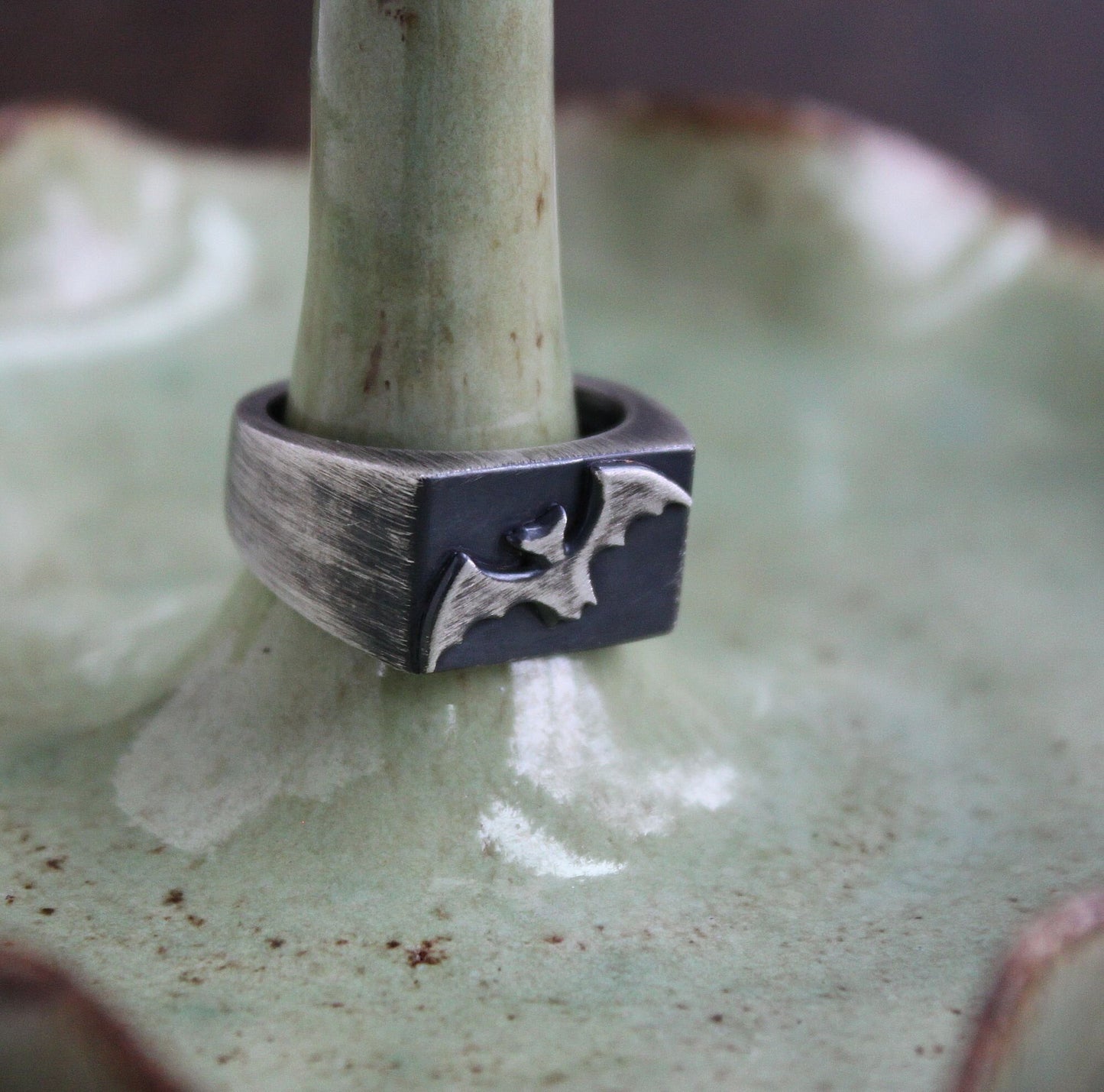 men's silver bat ring