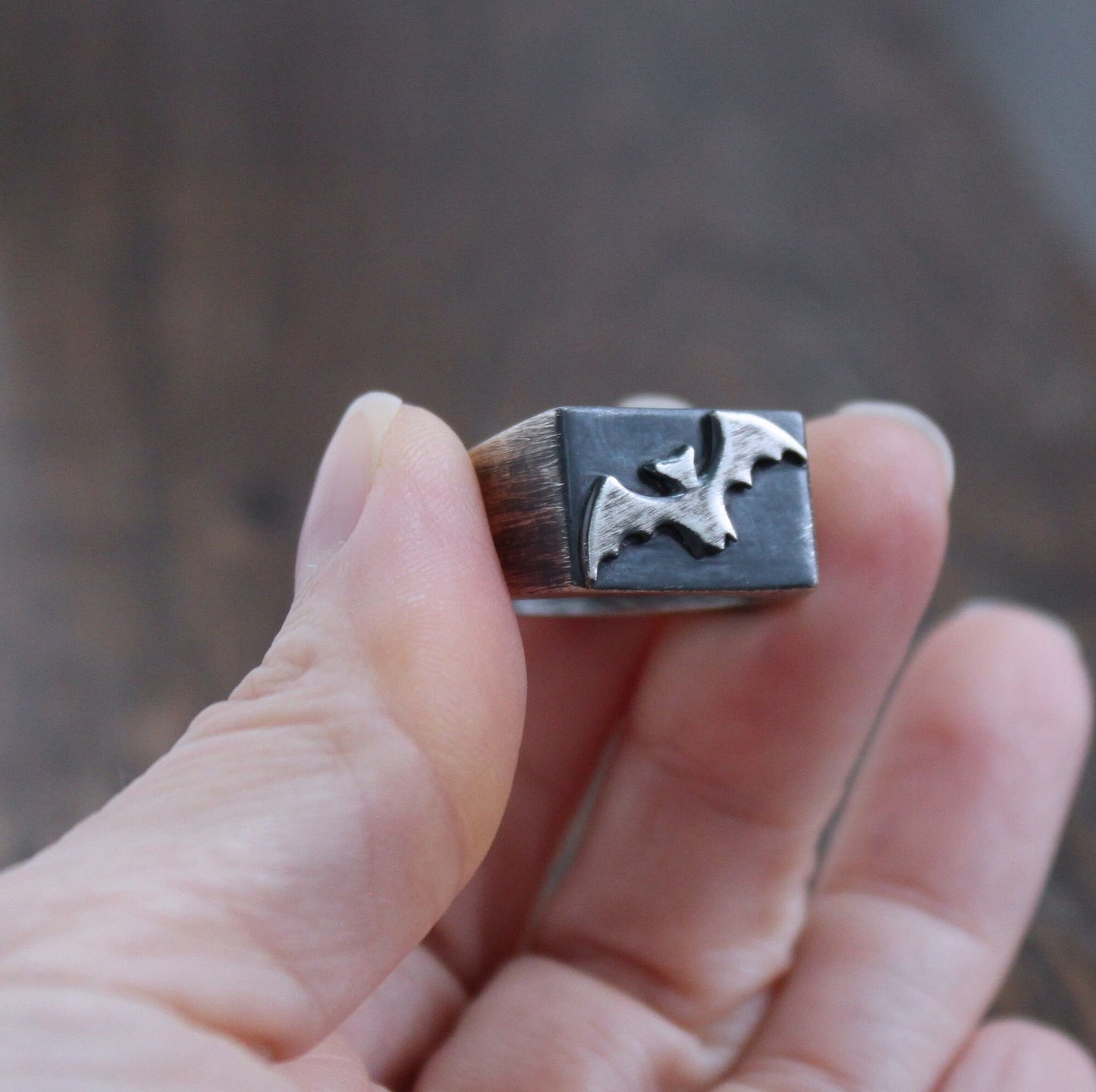 men's sterling silver bat ring