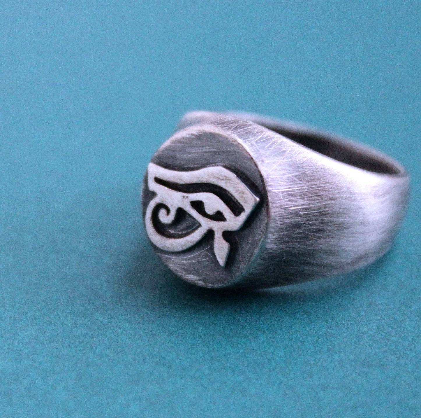 Eye of Horus silver signet ring