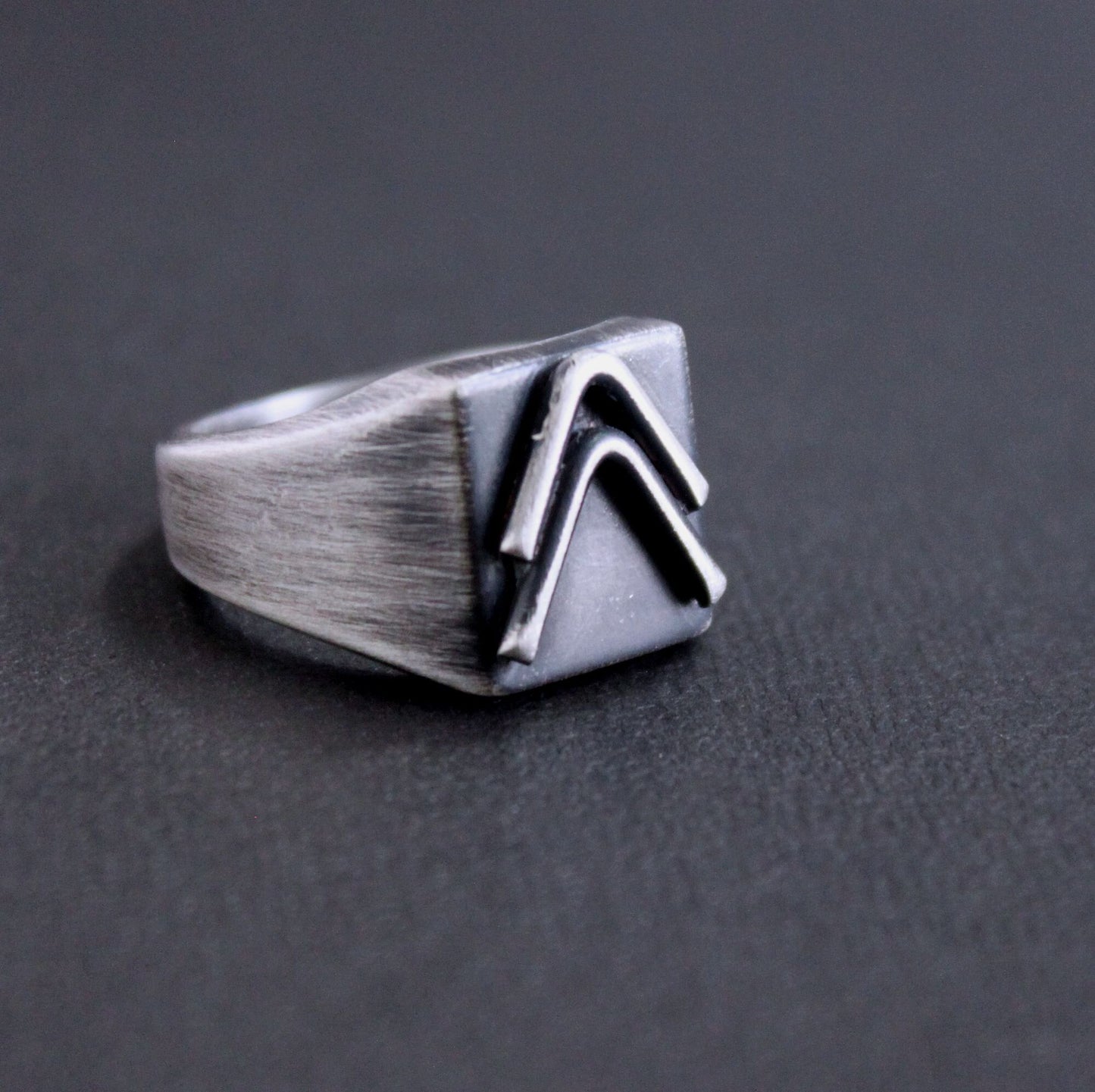 men's heavy sterling silver signet ring