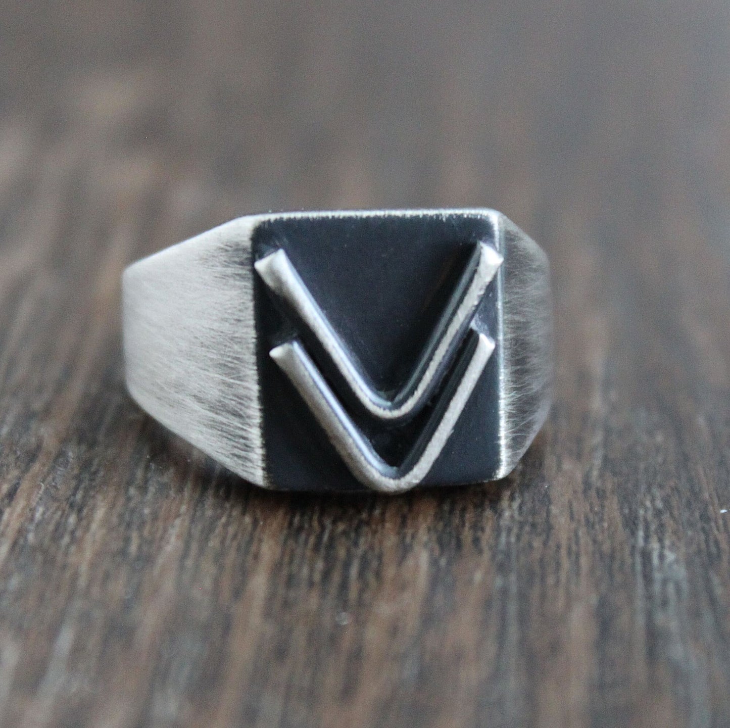 men's heavy square signet ring