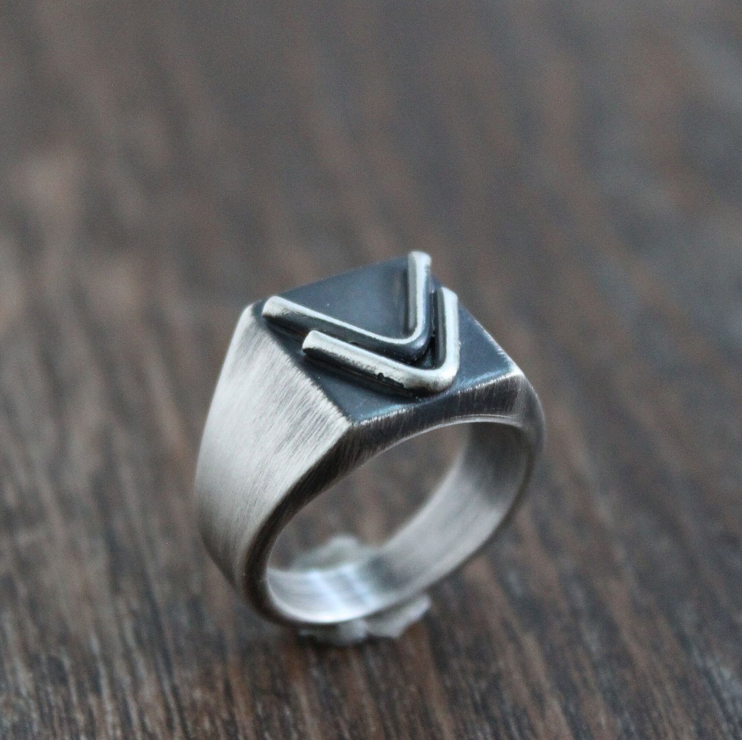 men's silver arrow ring