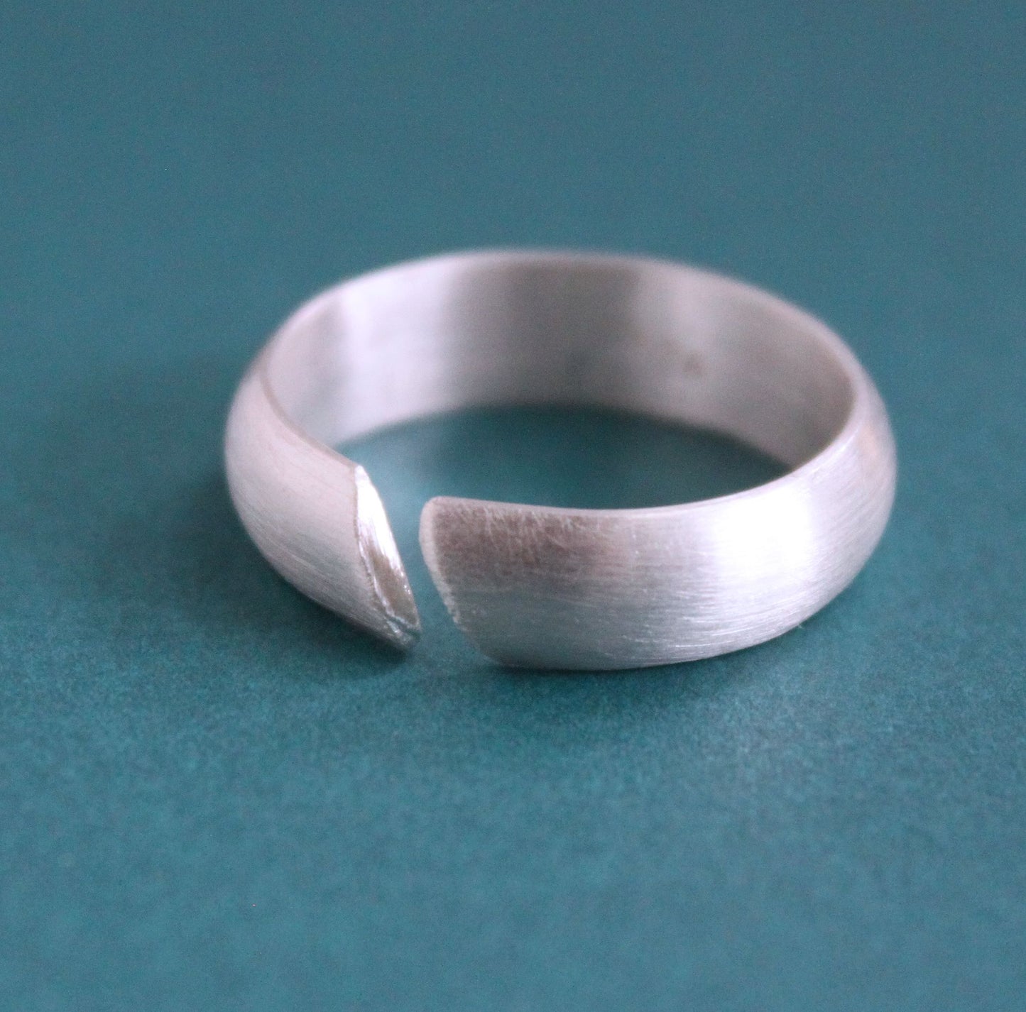 Brushed Sterling Silver Open Band Ring