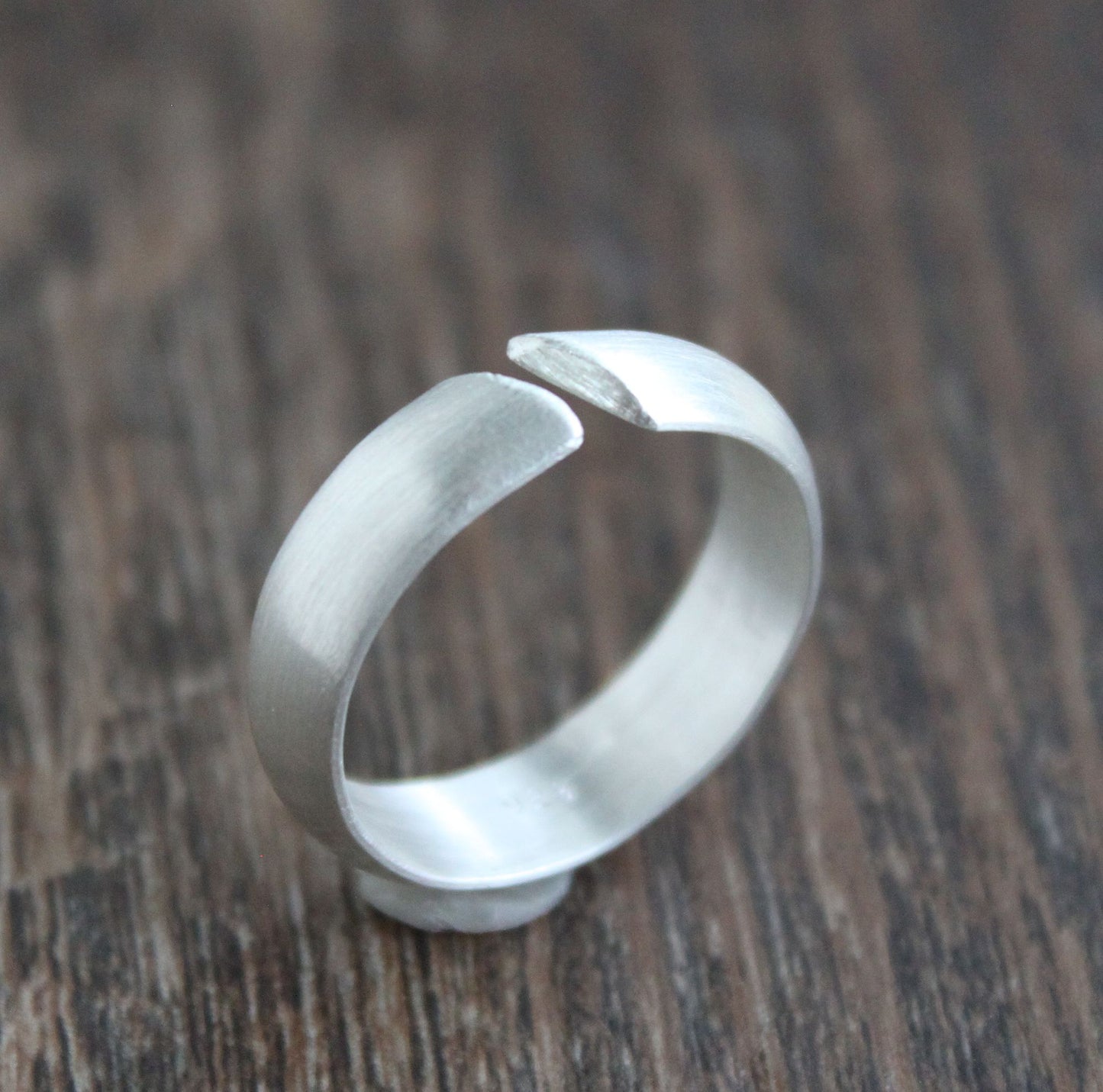 Brushed Sterling Silver Open Band Ring