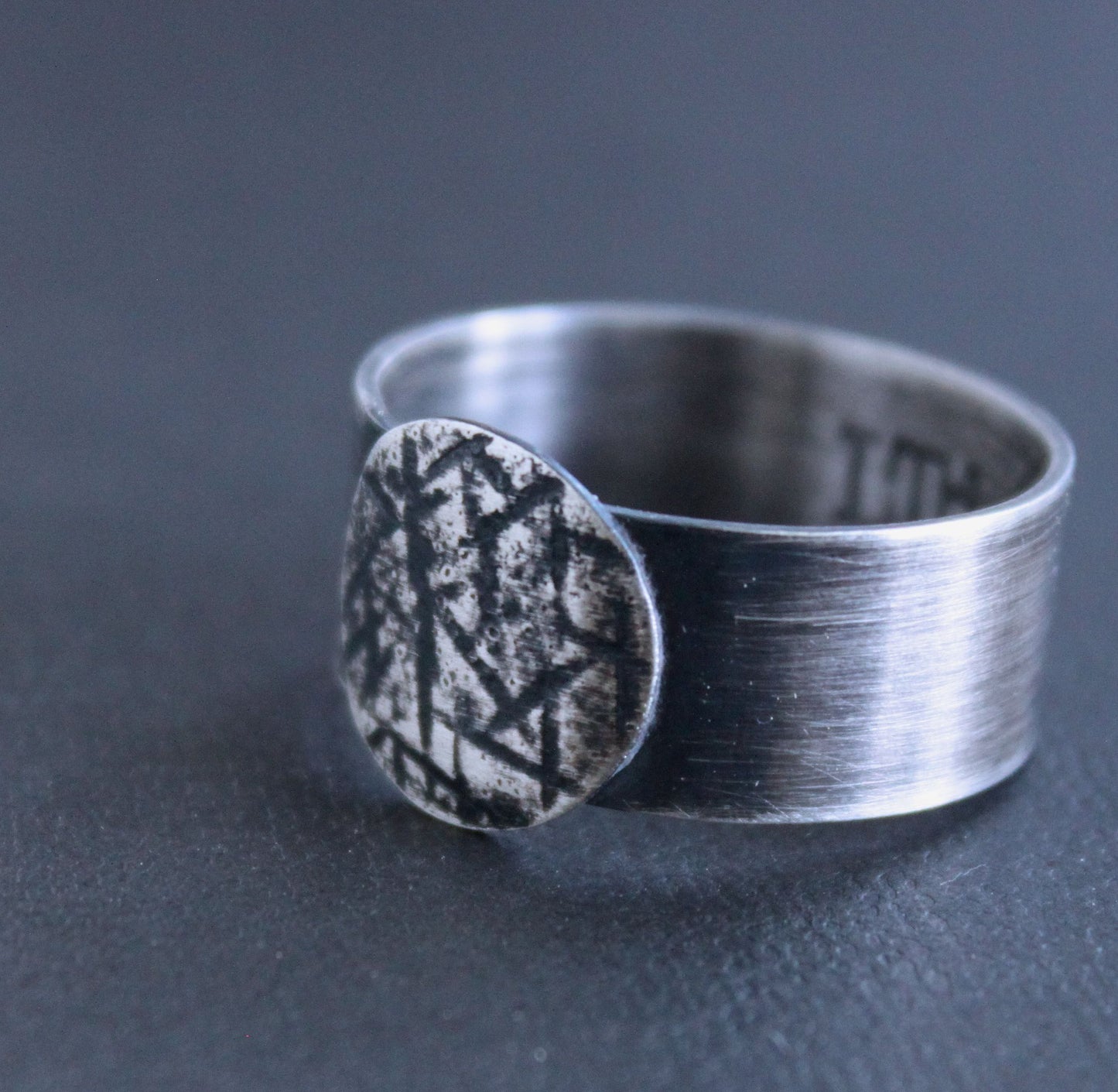 Large Hammered Rustic Silver Band Ring, Size 14.25