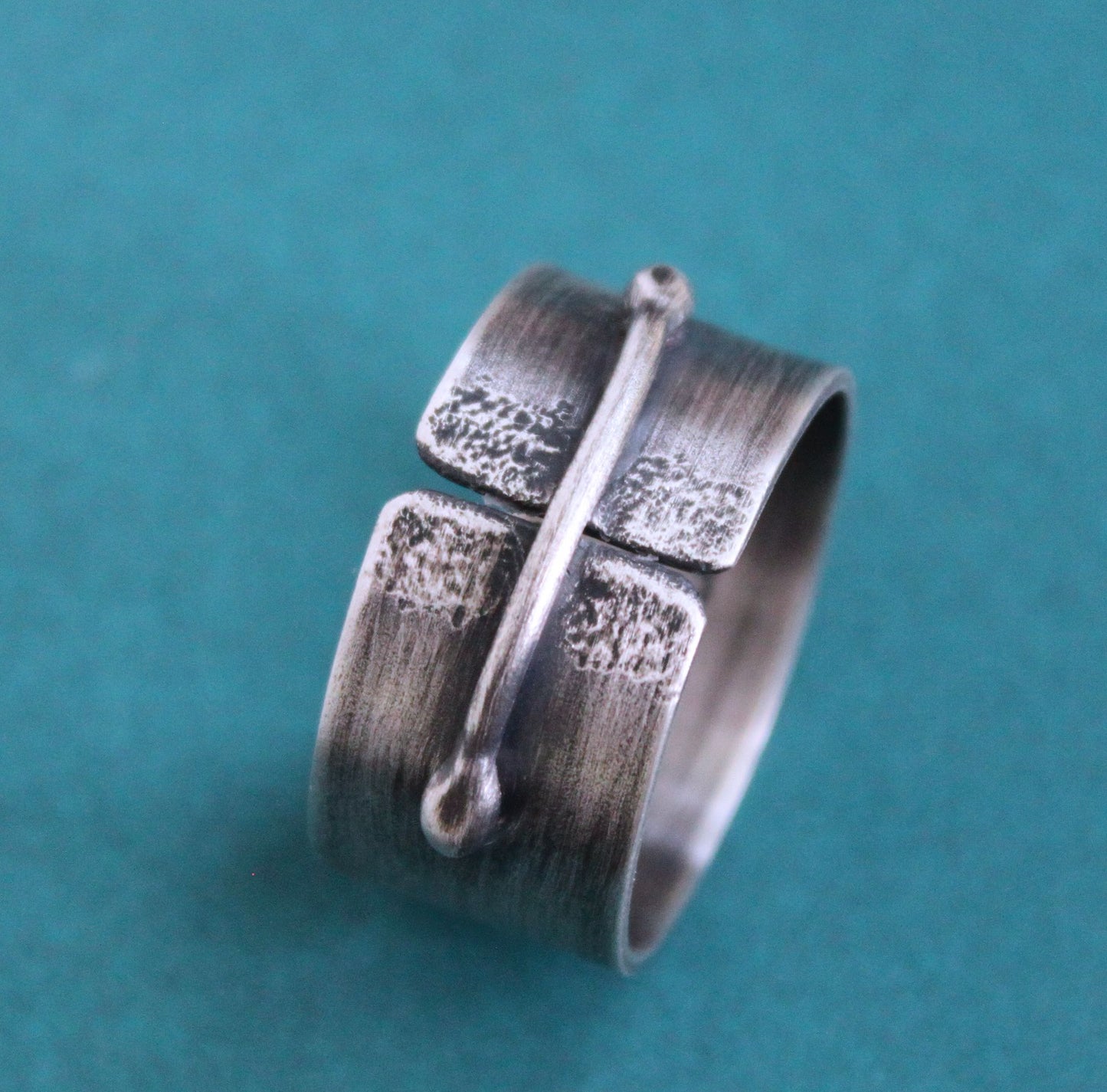 handmade men's silver band ring