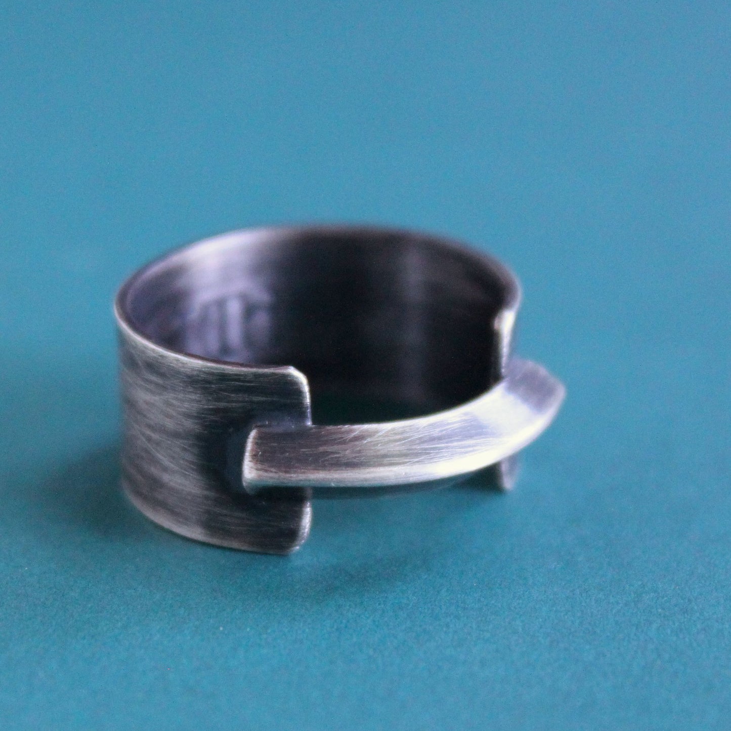 Unique Bridge Ring, Sterling Silver Band Size 9