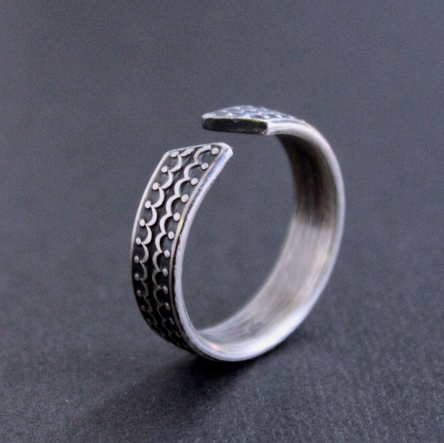 Oxidized Sterling Silver Open Band Ring