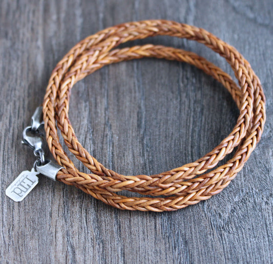 men's tan leather wrap bracelet