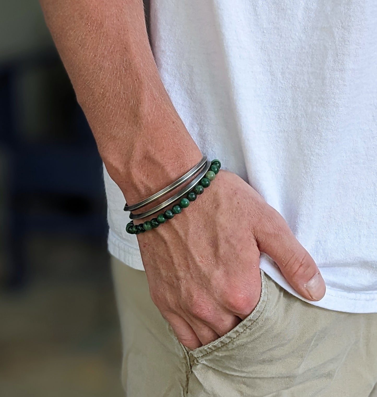 Men's 6mm Jade Bead Bracelet