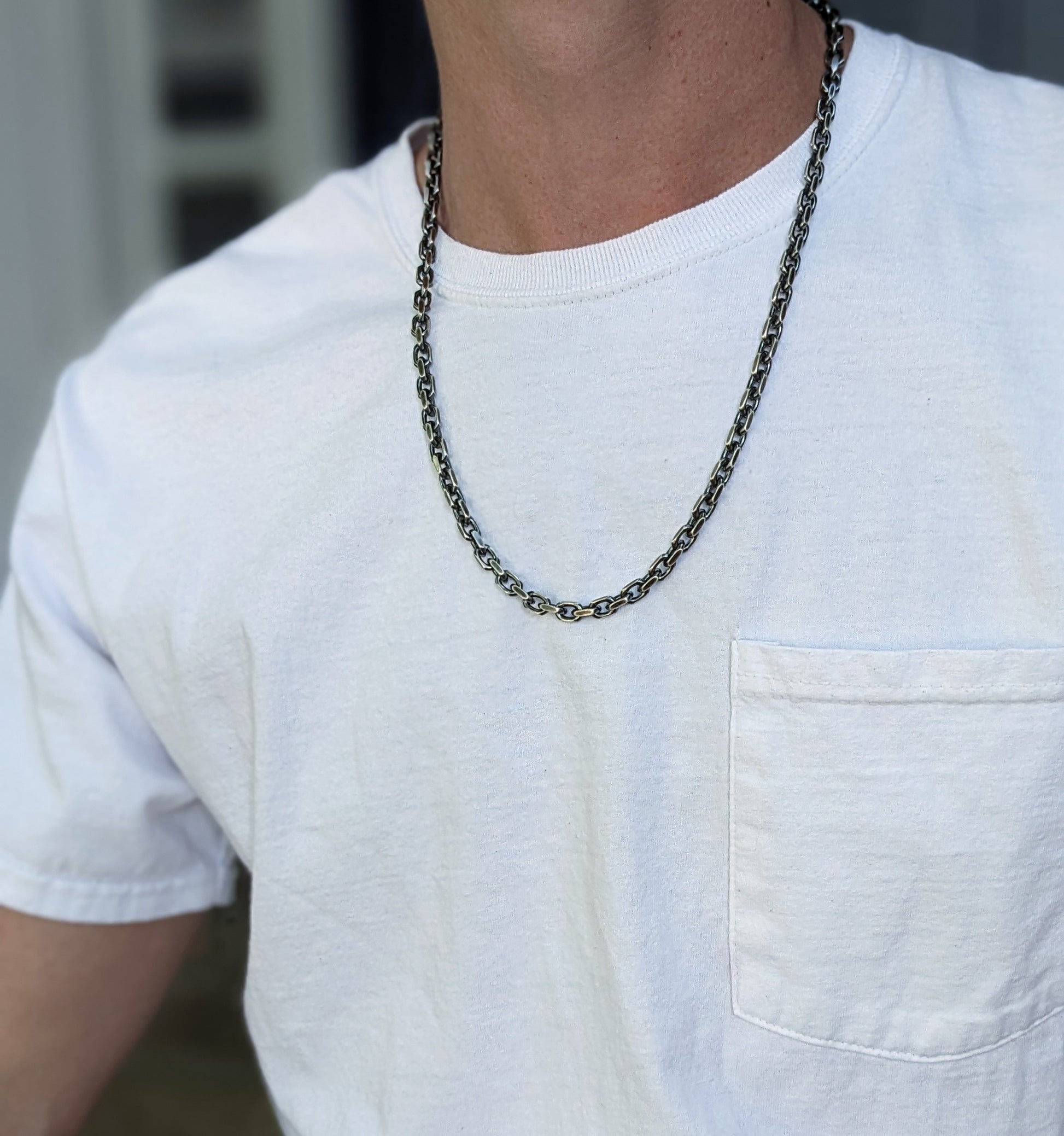 Men's Heavy sterling silver chain necklace