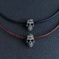 Skull Bead Leather Cord Necklace
