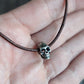 Skull Bead Leather Cord Necklace