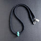 men's lava bead and turquoise necklace, 20 inches