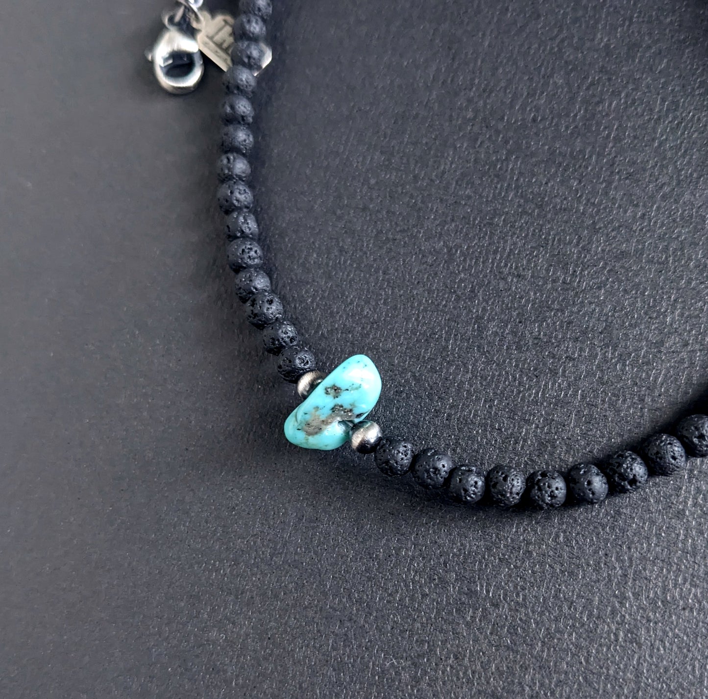 large turquoise bead necklace, 20 inches