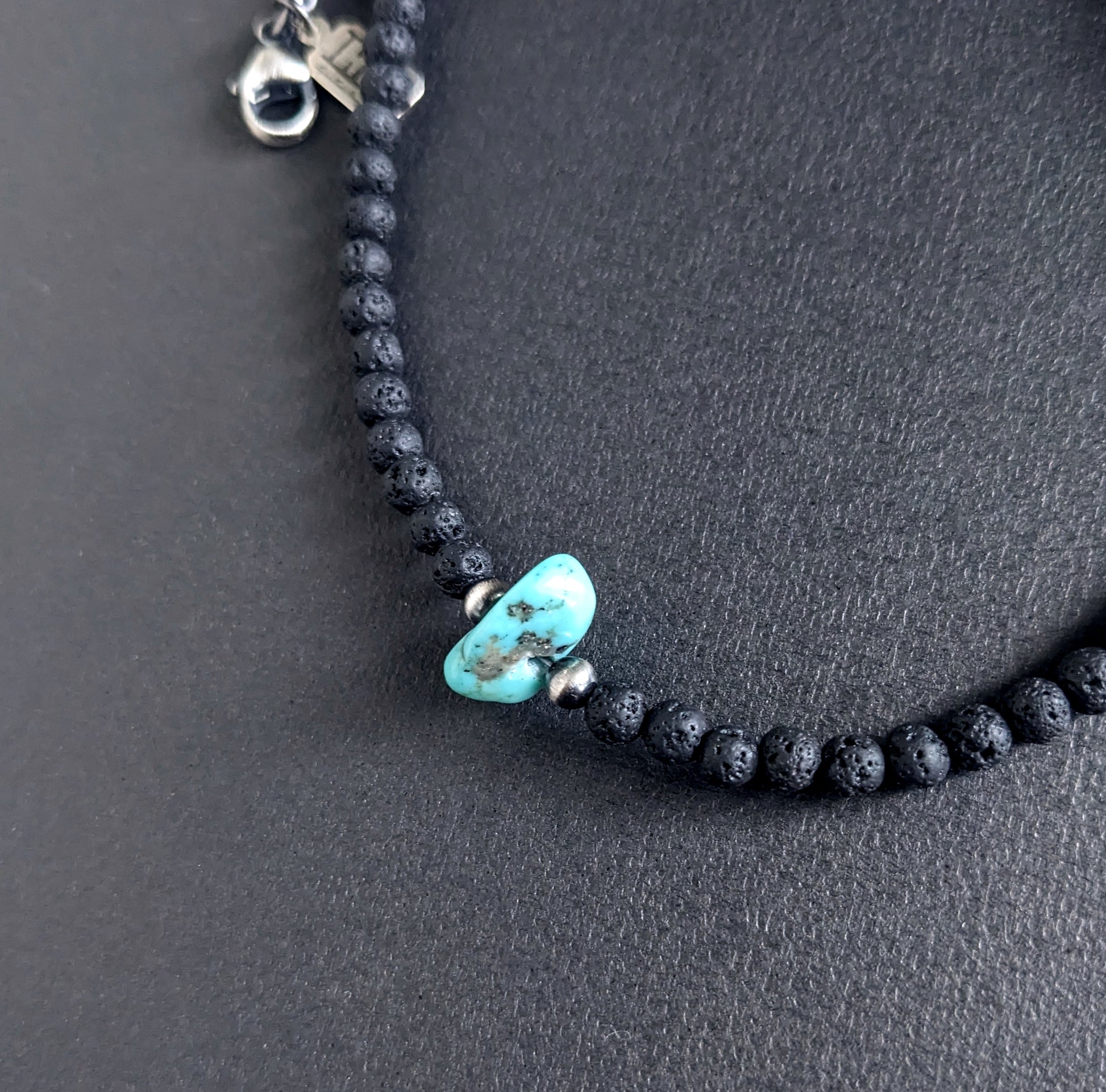 large turquoise bead necklace, 20 inches