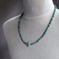 men's 6mm turquoise bead necklace, 24 inches