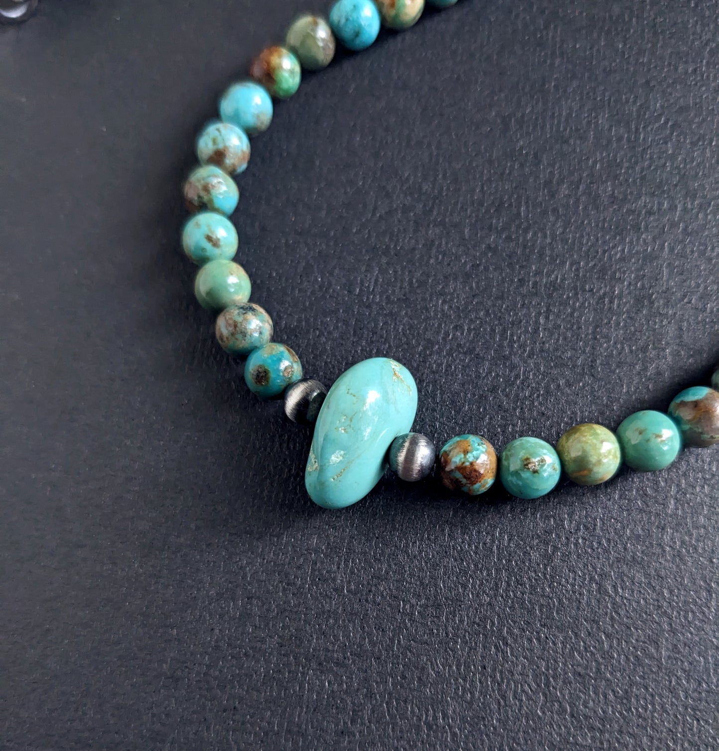 large Capitos turquoise stone necklace