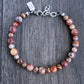 men's 8mm red bead bracelet, adjustable